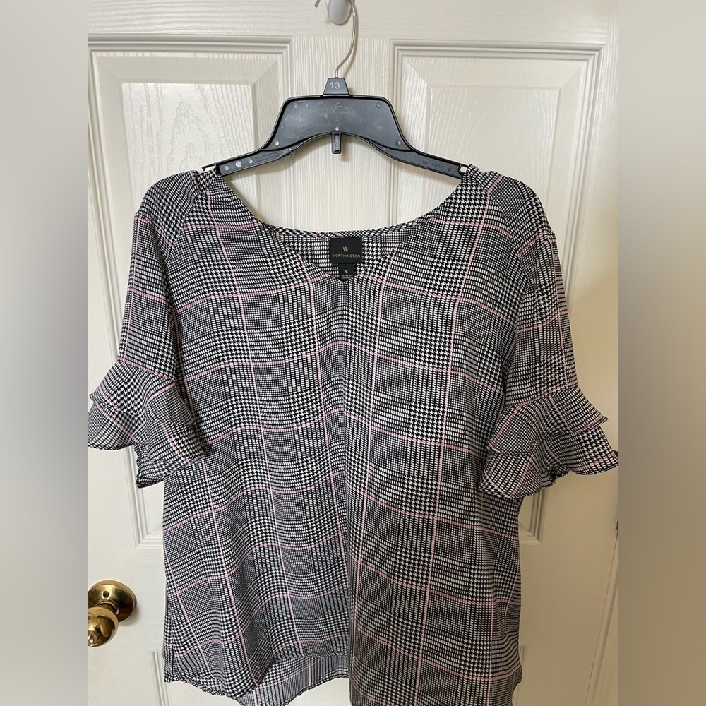 Houndstooth top size L